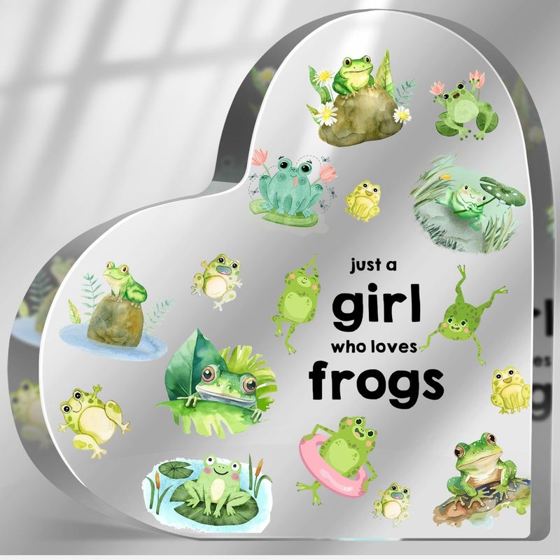 MUNLICAR Acrylic Frogs Sign - Birthday Gift for Women, Desk Table Decor - Image 1
